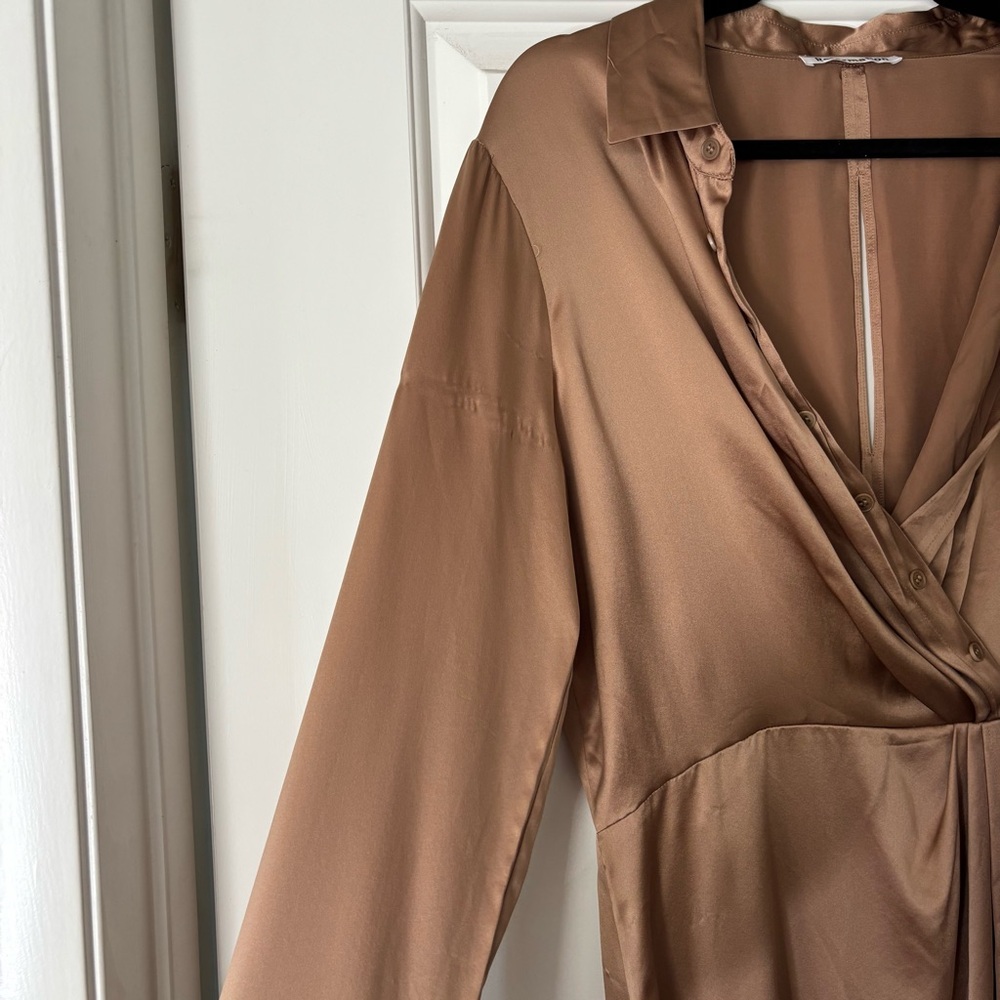 Reformation Satin Midi Dress in Rose Gold - Picture 6 of 12